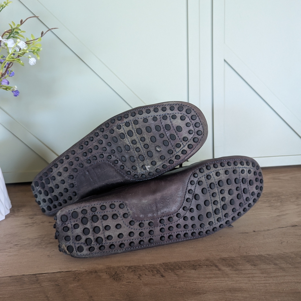 Tod's Dark Brown Leather Driving Loafers - Picture 10 of 12